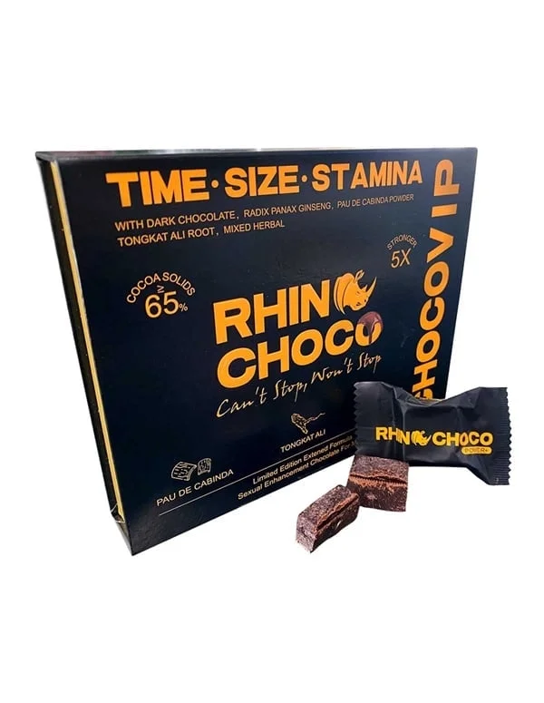 Rhino Choco VIP Male Enhancement Chocolate – Premium Performance Chocolate for Men – Boosts Stamina, Energy & Confidence – Delicious Chocolate Flavor with Fast-Acting Herbal Formula.