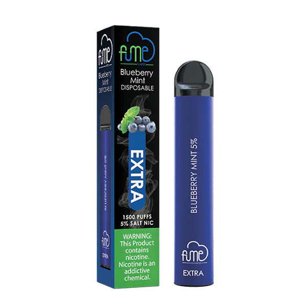 Fume Extra Blueberry Mint Disposable Vape â€“ 1500 Puffs, 10 Count Pack, Refreshing Blueberry & Cool Mint Flavor, 5% Nicotine, Pre-Filled, Long-Lasting