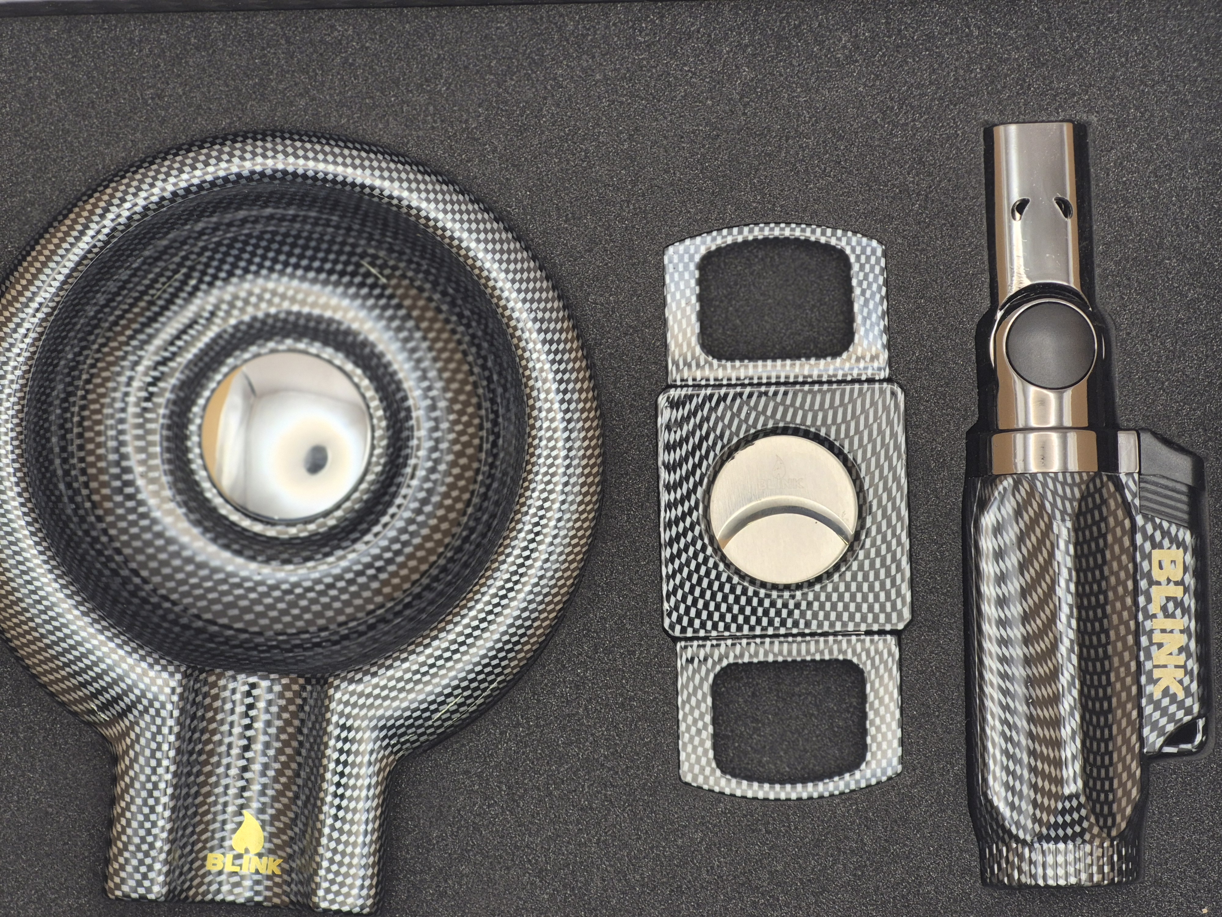 Carbone Premium Cigar Cutter (Torch, Ashtray And Cutter) Item: 14450