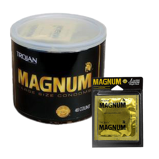 Trojan Magnum Condoms 48 Count Jar Large Size Latex Condoms for Men Classic Fit, Lubricated Premium Protection Bulk Value Pack for Comfort & Reliability 1/1